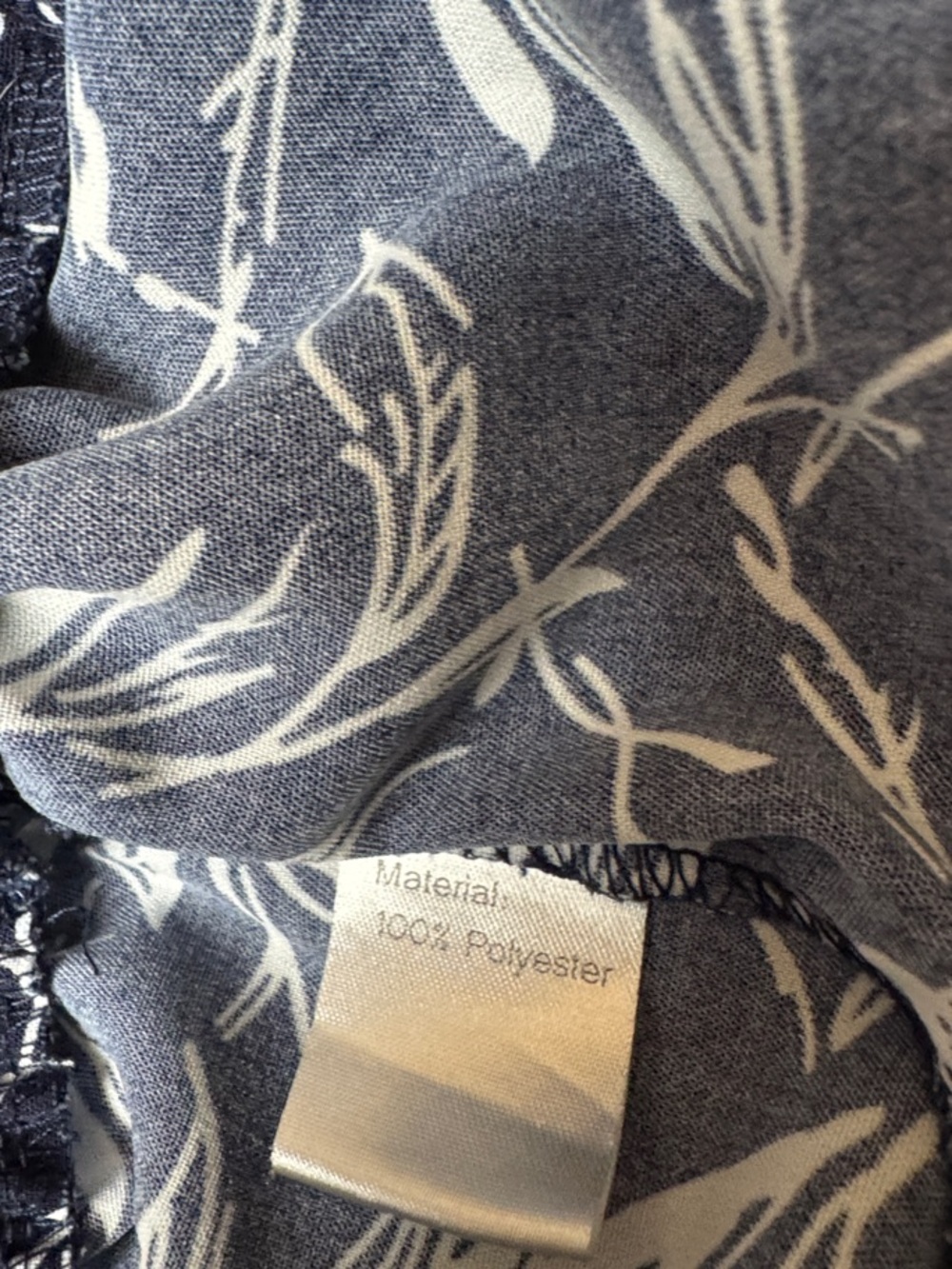 Wide Leg Floral Print Pants - Navy & White - Picture 7 of 7